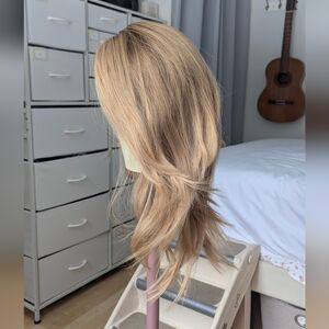 Lusta  Human Hair topper beige blonde 11-20" 9x9 cap, silk top